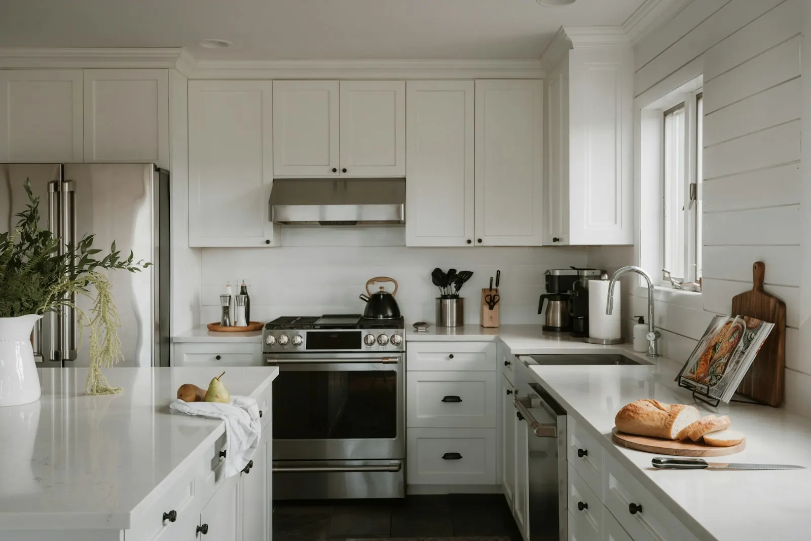 Bright white farmhouse kitchen (sample image)